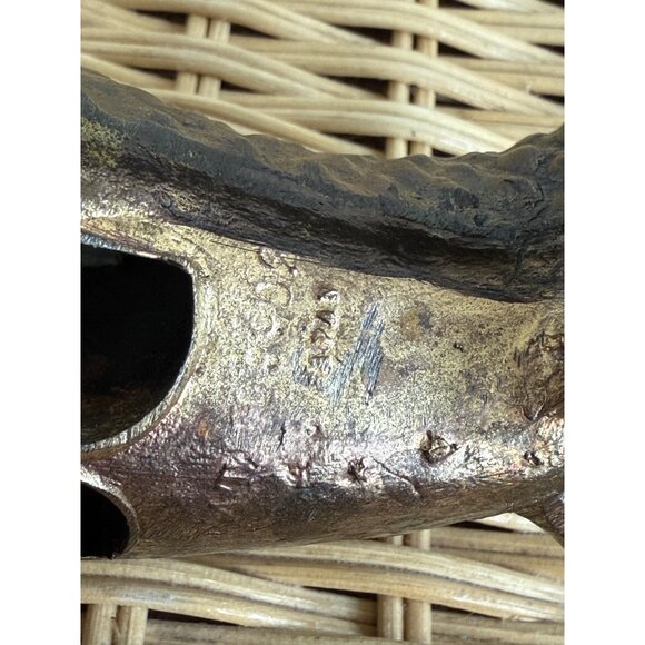 Vintage MCM Japan Bronze Metal Koi Fish Flower Frog Ikebana - Picture 9 of 14